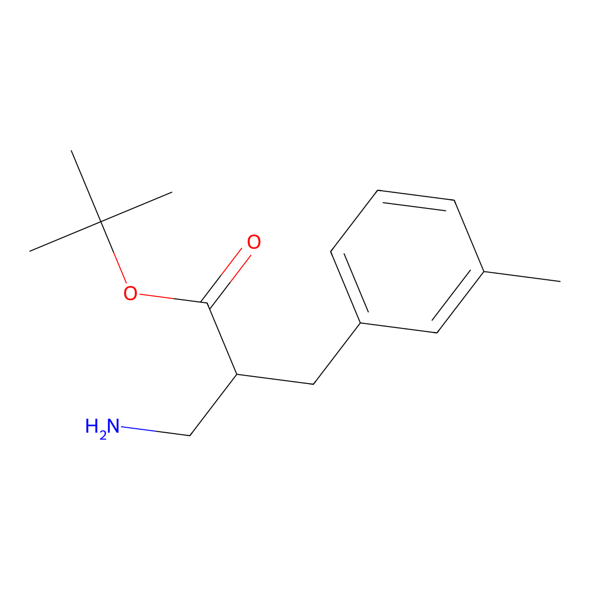 Tert-butyl 3-amino-2-[(3-methylphenyl)methyl]propanoate molecular structure, CAS 1983109-15-4