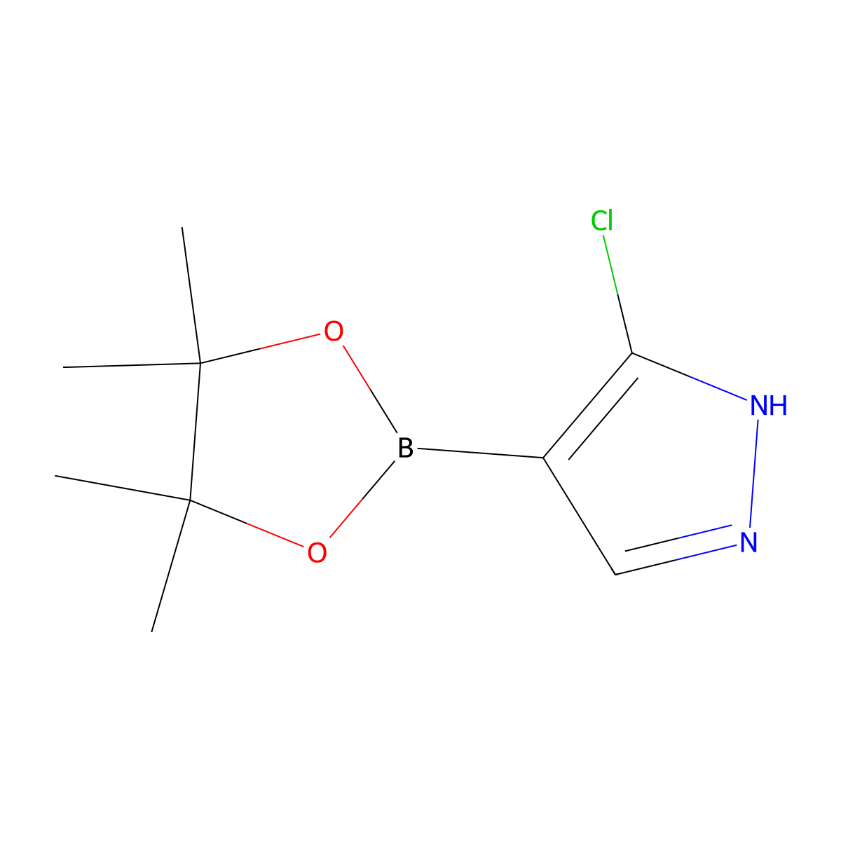 3-chloro-4-(4,4,5,5-tetramethyl-1,3,2-dioxaborolan-2-yl)-1H-pyrazole molecular structure, CAS 1983152-93-7