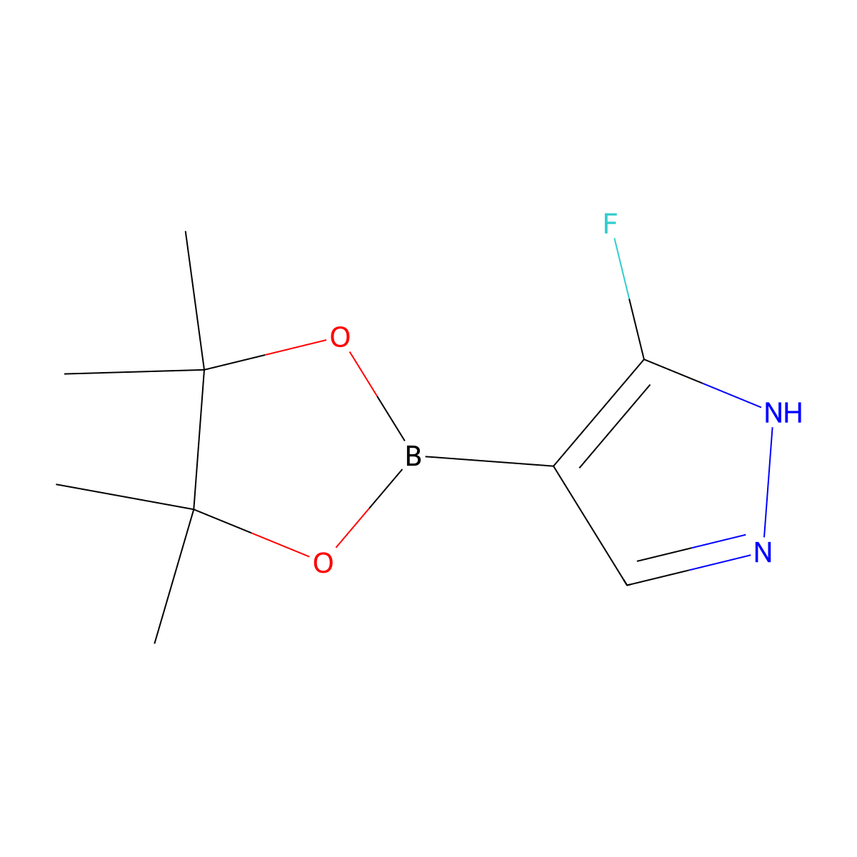 3-fluoro-4-(4,4,5,5-tetramethyl-1,3,2-dioxaborolan-2-yl)-1H-pyrazole molecular structure, CAS 1983153-03-2