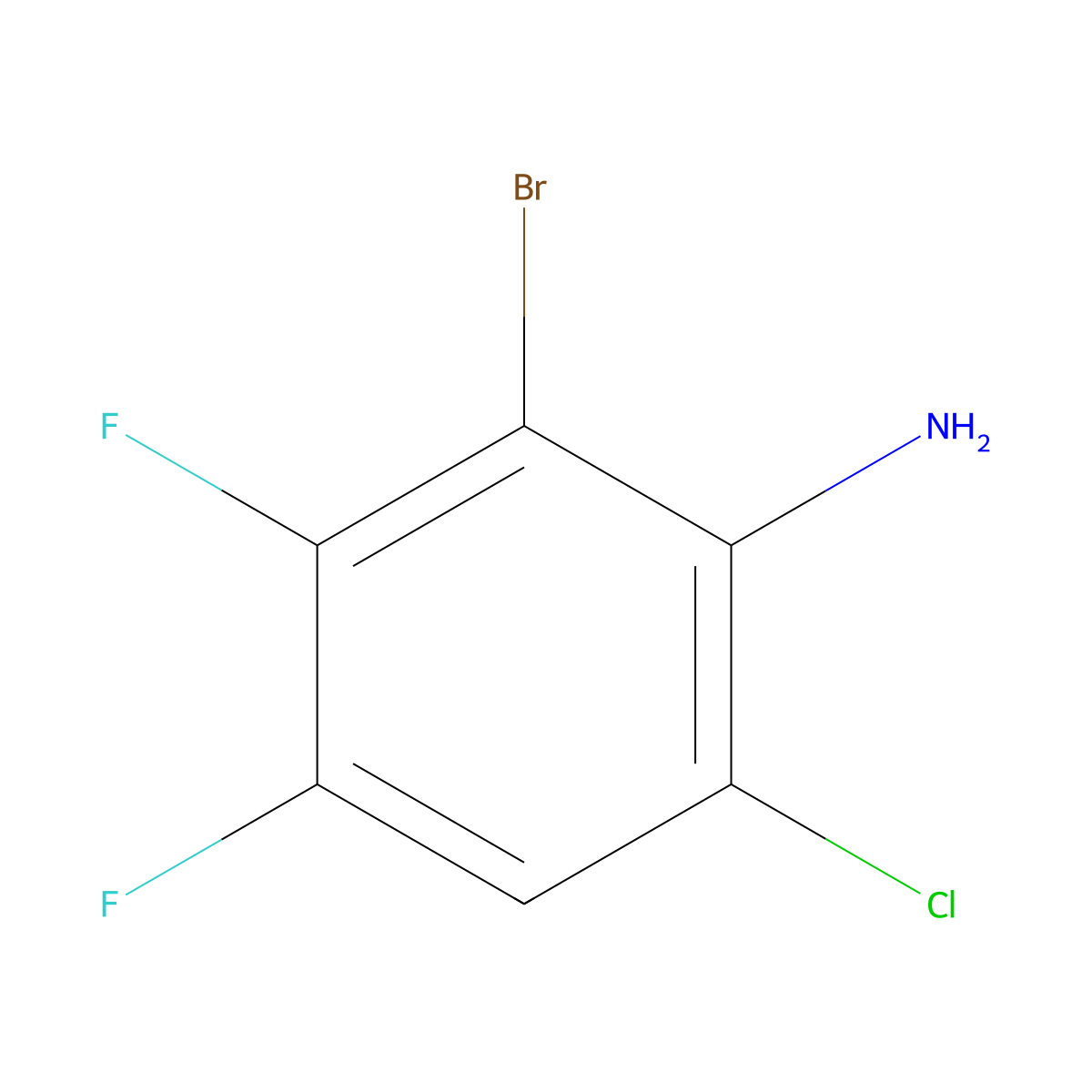 2-Bromo-6-chloro-3,4-difluoroaniline molecular structure, CAS 1983156-77-9
