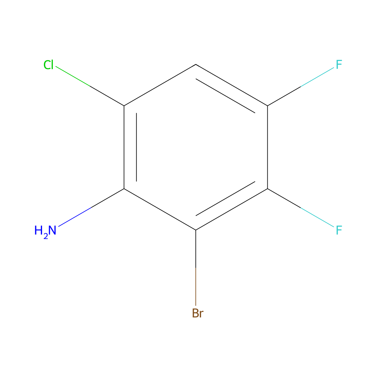 2-Bromo-6-chloro-3,4-difluoroaniline molecular structure, CAS 1983156-77-9