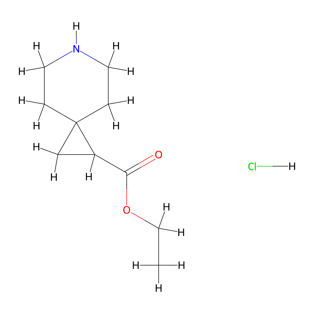 Ethyl 6-azaspiro[2.5]octane-1-carboxylate hydrochloride molecular structure, CAS 1983157-41-0