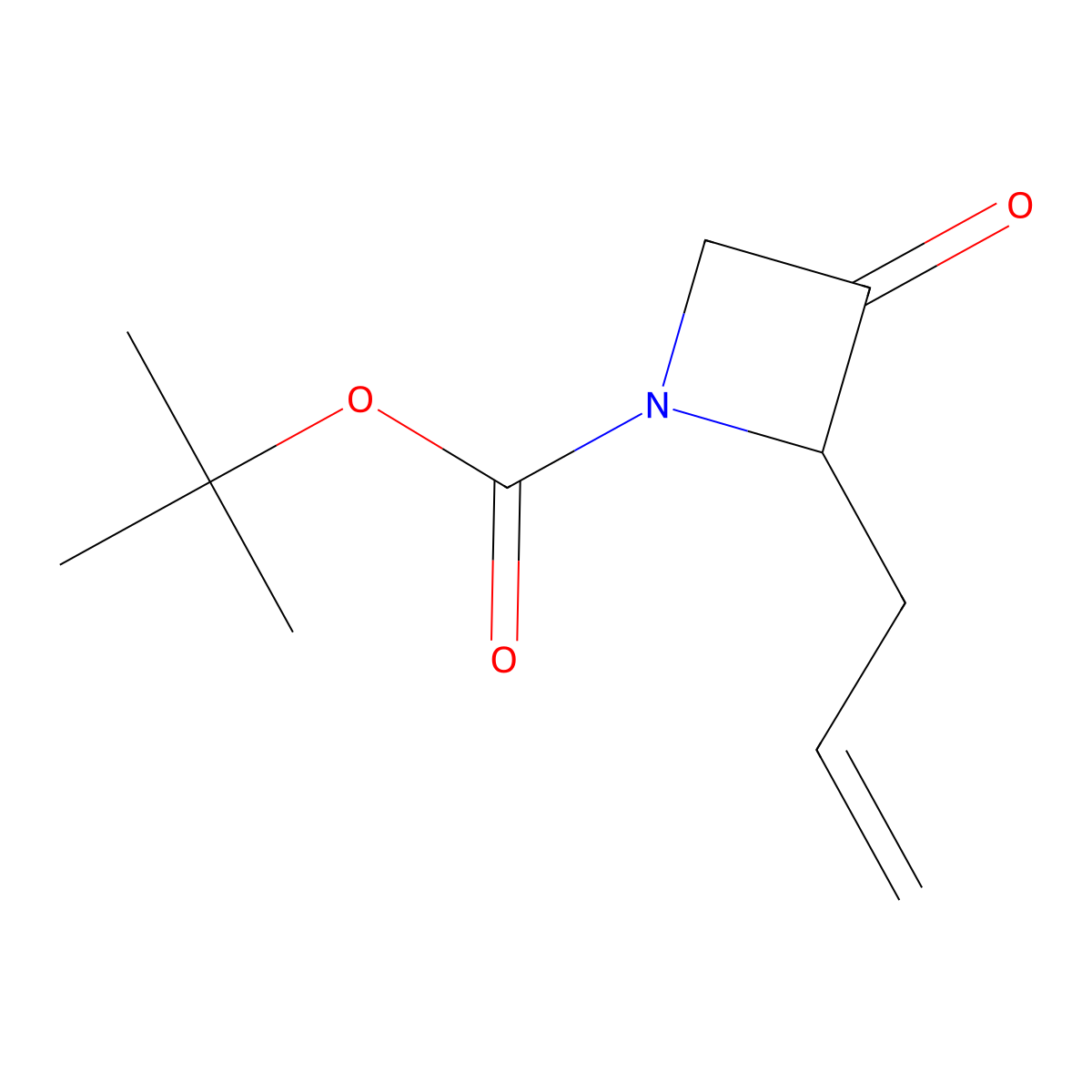 tert-butyl (2S)-2-allyl-3-oxo-azetidine-1-carboxylate molecular structure, CAS 1983184-73-1