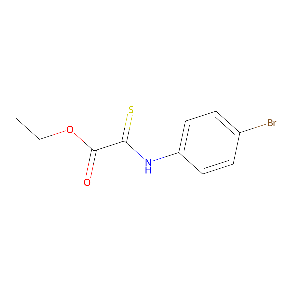 Ethyl 2-[(4-bromophenyl)amino]-2-thioxoacetate molecular structure, CAS 1983191-81-6