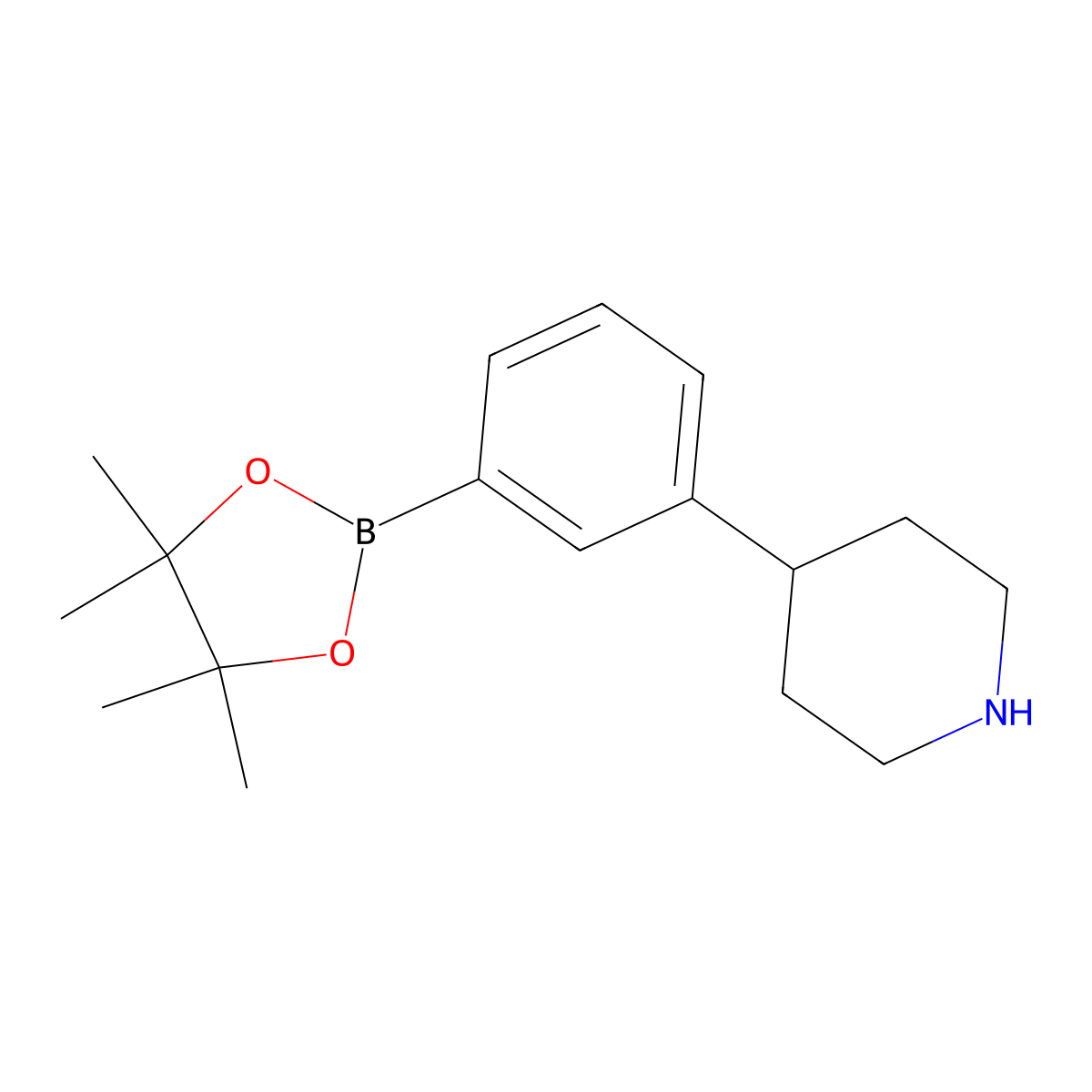 3-(Piperidin-4-yl)phenylboronic acid pinacol ester molecular structure, CAS 1983196-89-9