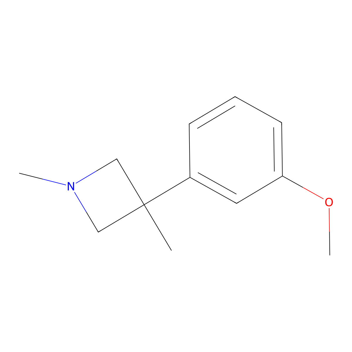 Azetidine, 1,3-dimethyl-3-(m-methoxyphenyl)- molecular structure, CAS 19832-26-9