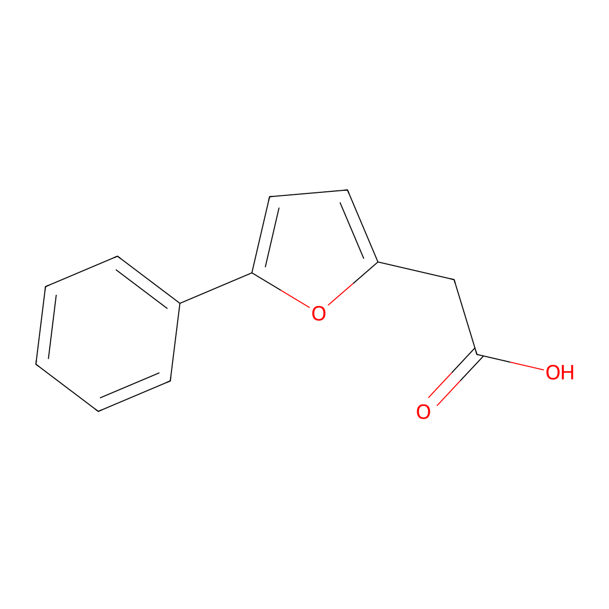 2-Furanacetic acid, 5-phenyl- molecular structure, CAS 19832-56-5