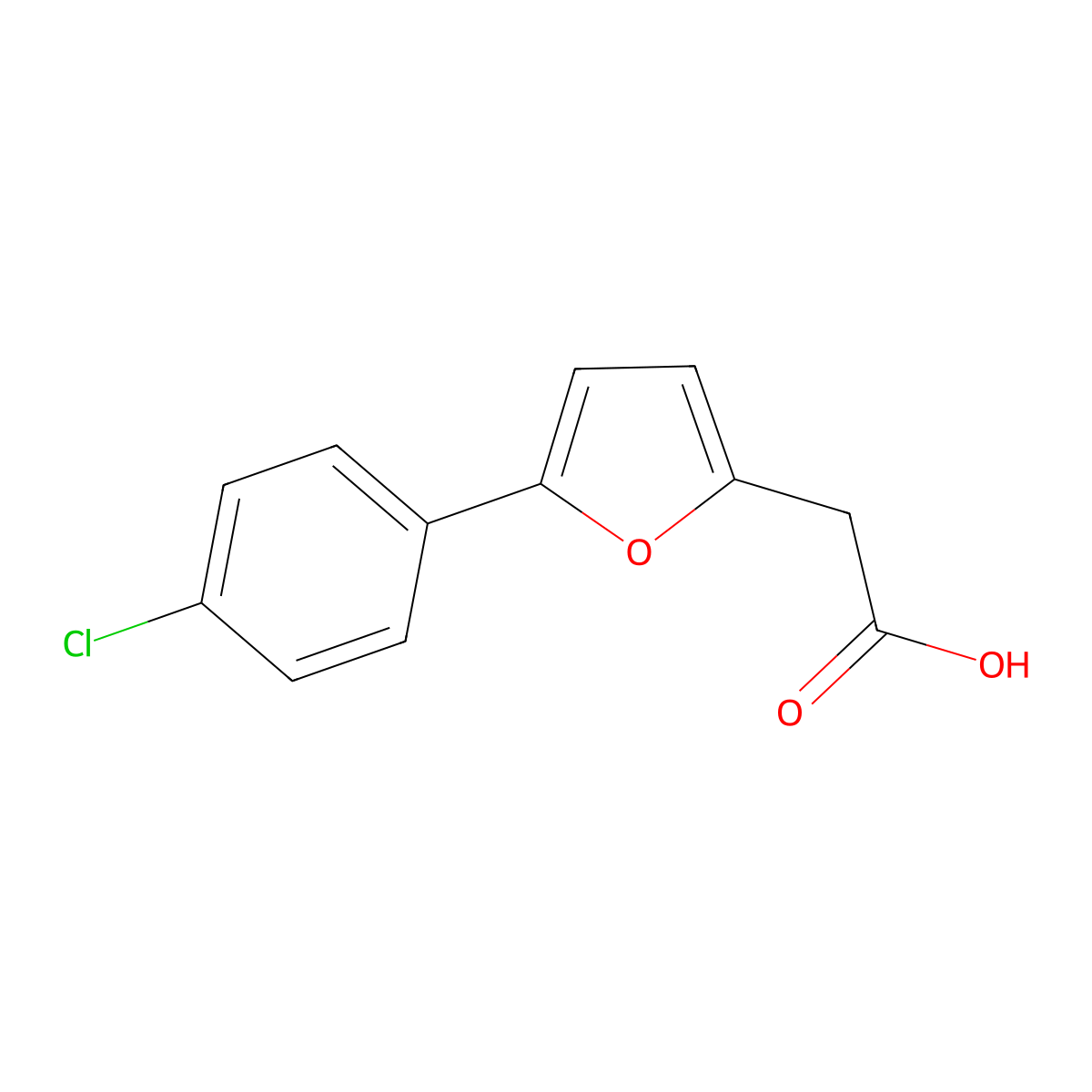 5-(4-Chlorophenyl)-2-furanacetic acid molecular structure, CAS 19832-57-6