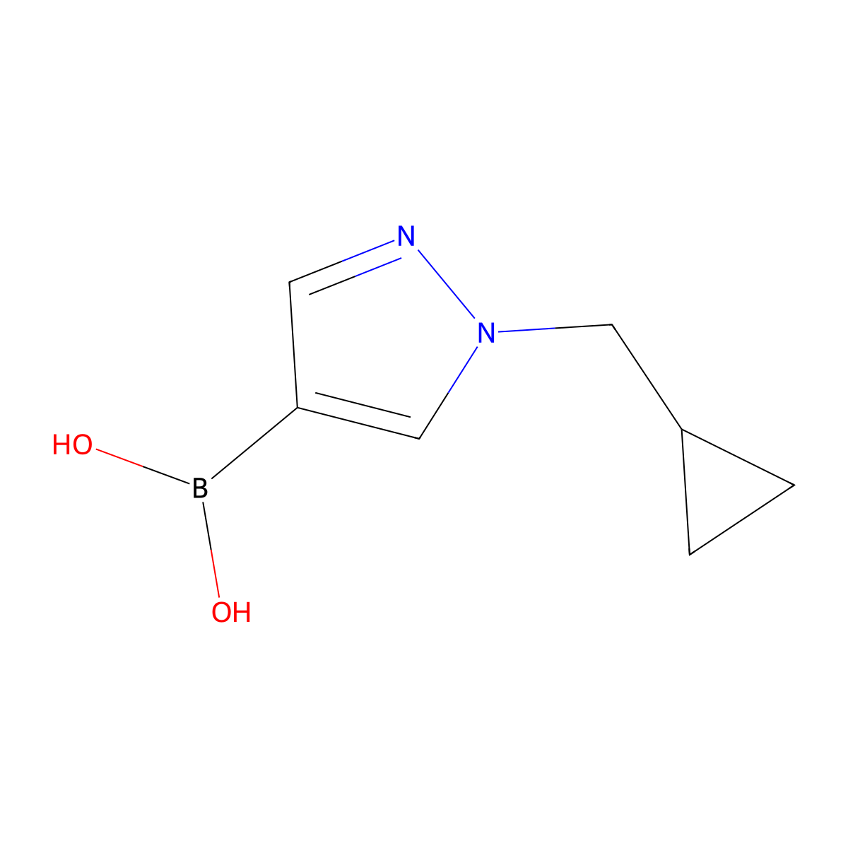 1-(Cyclopropylmethyl)pyrazole-4-boronic acid molecular structure, CAS 1983202-21-6