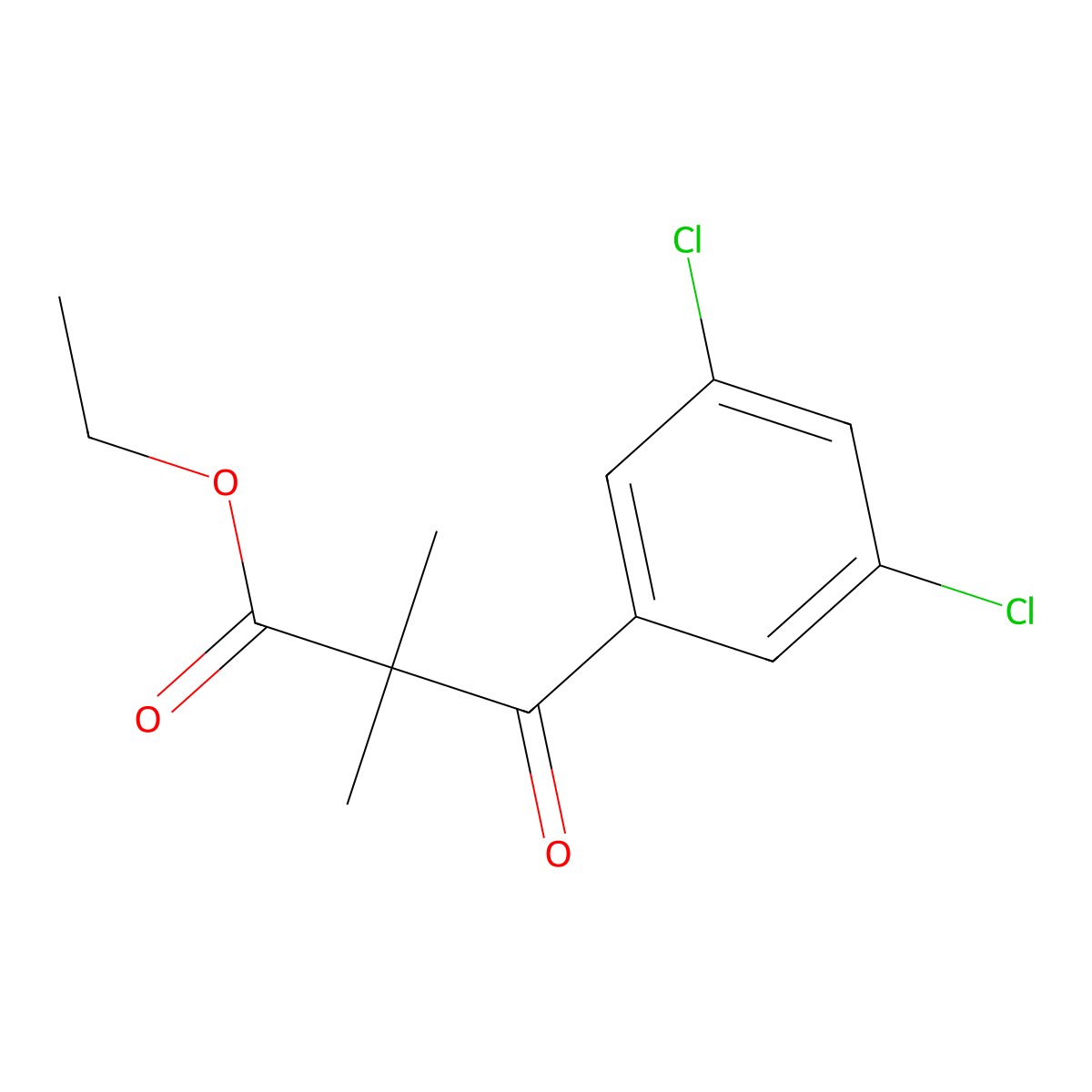 Ethyl 3-(3,5-dichlorophenyl)-2,2-dimethyl-3-oxopropanoate molecular structure, CAS 1983267-29-3