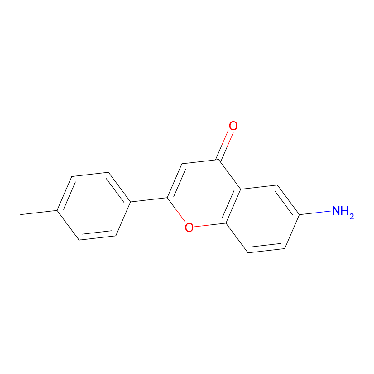 6-Amino-2-(4-methylphenyl)chromen-4-one molecular structure, CAS 198329-84-9
