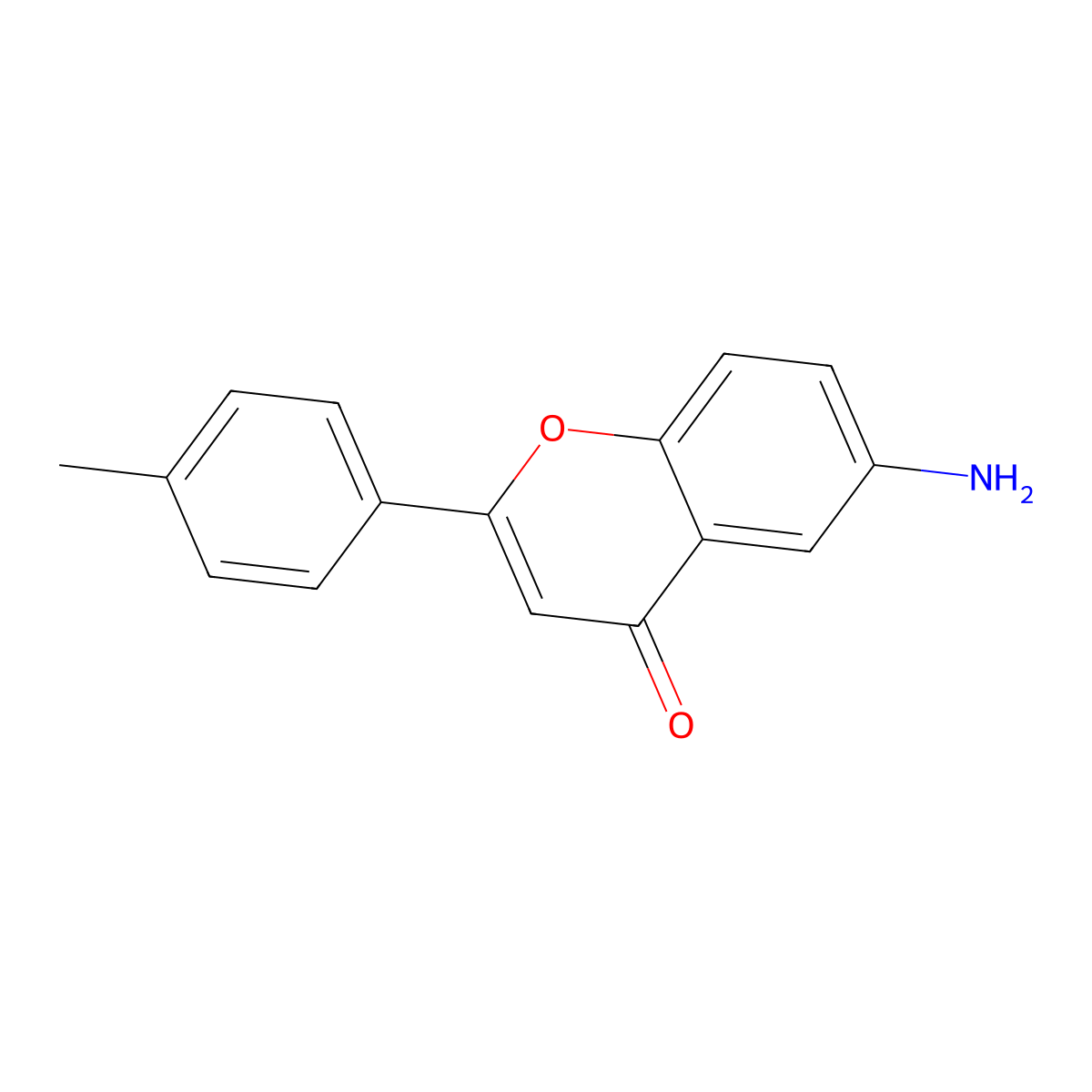 6-Amino-2-(4-methylphenyl)chromen-4-one molecular structure, CAS 198329-84-9