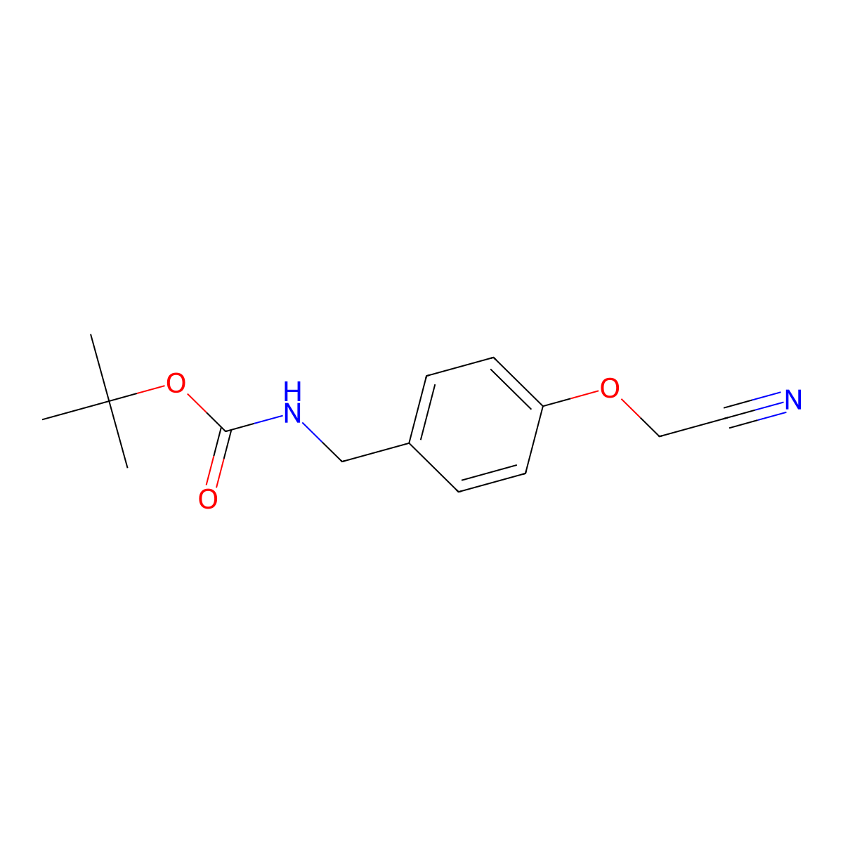 tert-butyl N-{[4-(cyanomethoxy)phenyl]methyl}carbamate molecular structure, CAS 1983309-43-8