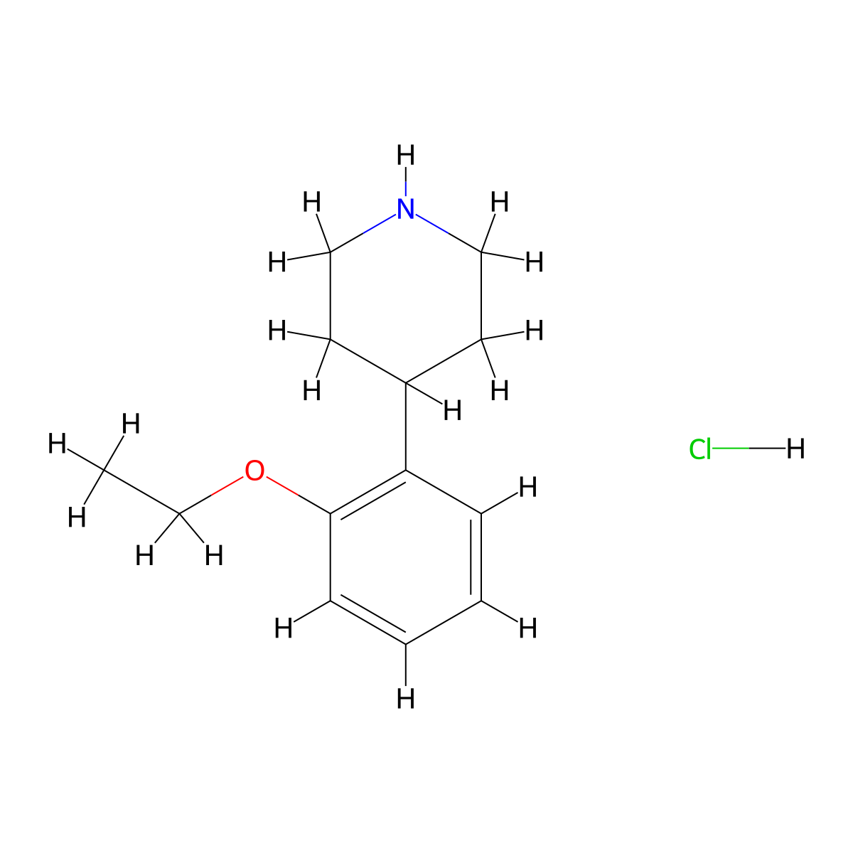 4-(2-Ethoxyphenyl)piperidine hydrochloride molecular structure, CAS 198334-35-9