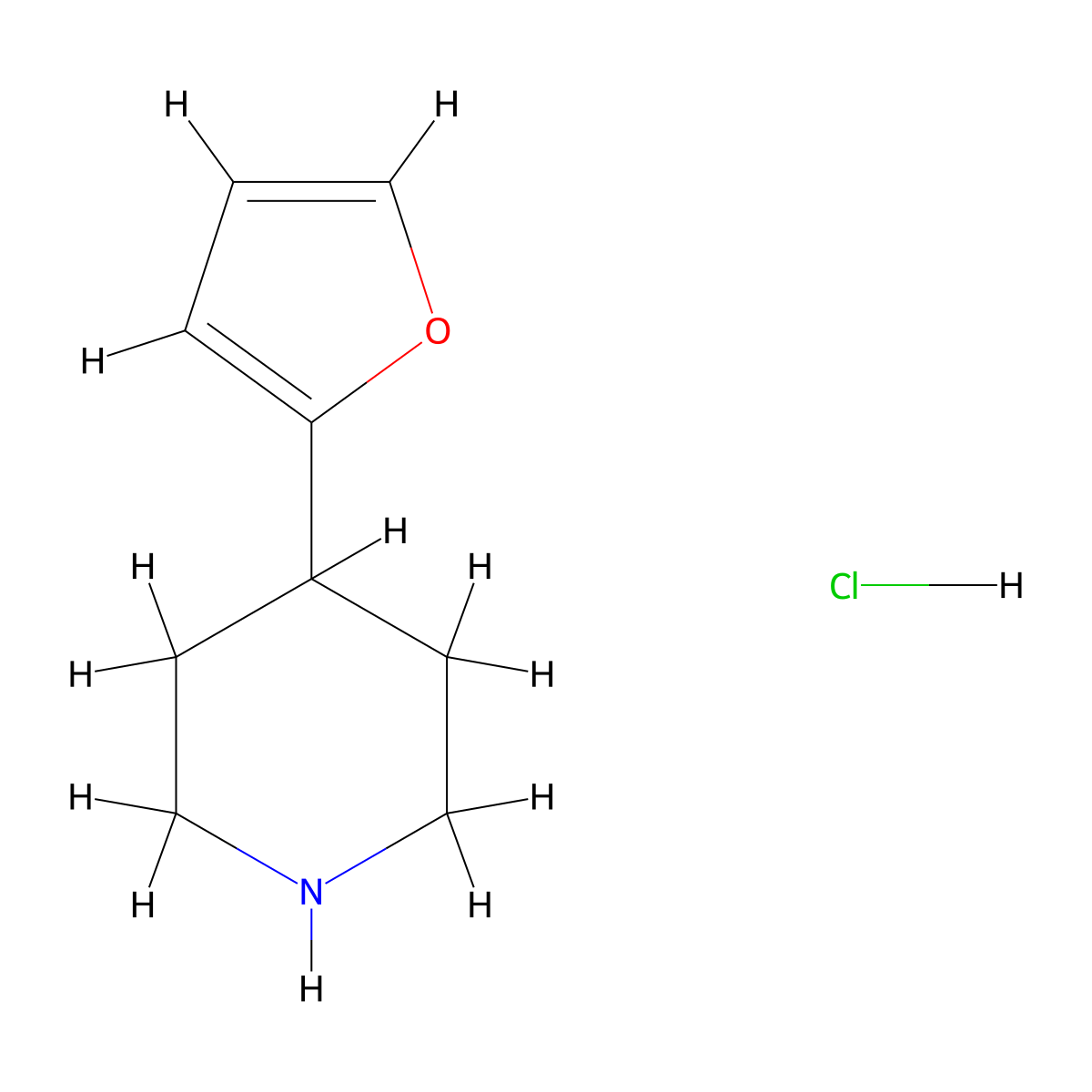 4-(Furan-2-yl)piperidine hydrochloride molecular structure, CAS 198334-36-0