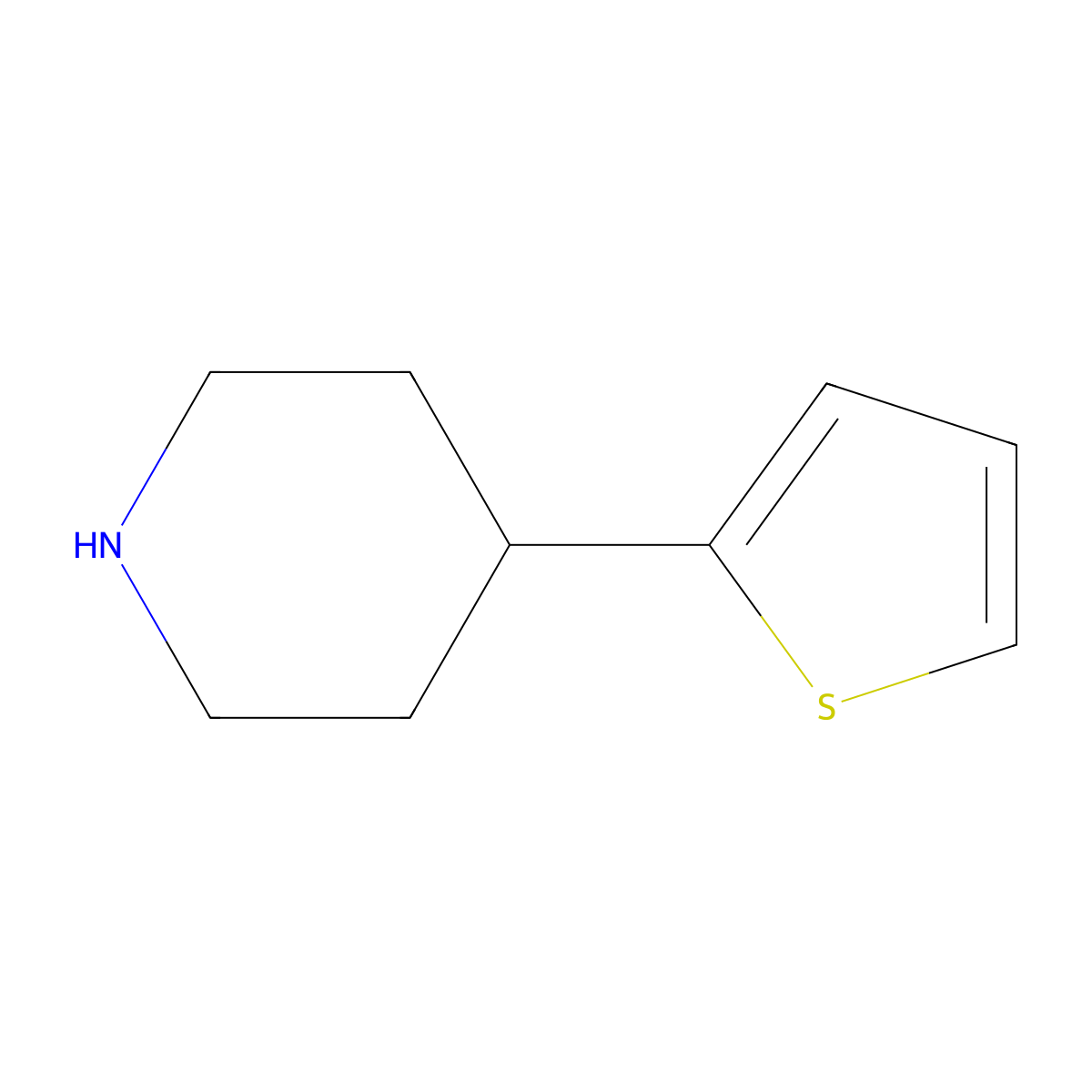 4-(2-Thienyl)piperidine molecular structure, CAS 198334-38-2