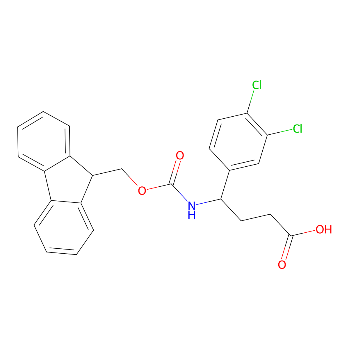 4-(3,4-dichlorophenyl)-4-({[(9H-fluoren-9-yl)methoxy]carbonyl}amino)butanoic acid molecular structure, CAS 1983346-42-4