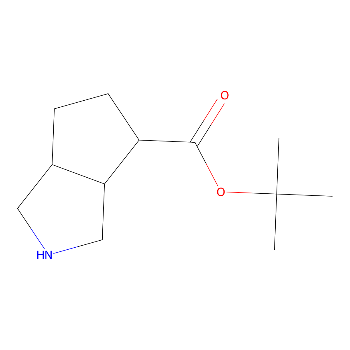 Tert-butyl octahydrocyclopenta[c]pyrrole-4-carboxylate molecular structure, CAS 1983347-17-6