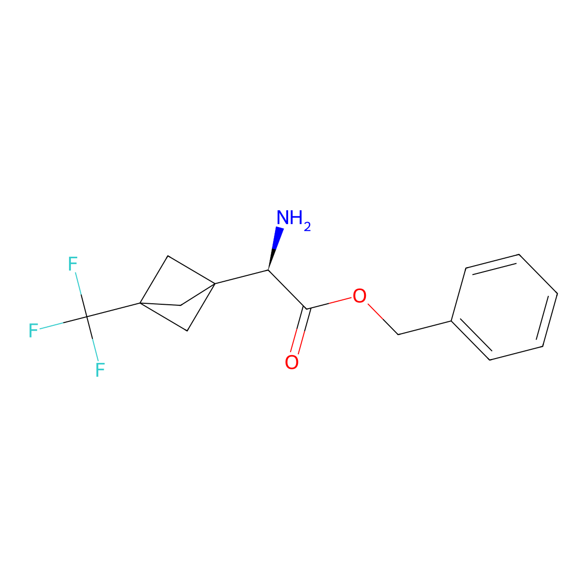 benzyl (2R)-2-amino-2-[3-(trifluoromethyl)bicyclo[1.1.1]pentan-1-yl]acetate molecular structure, CAS 1983347-20-1