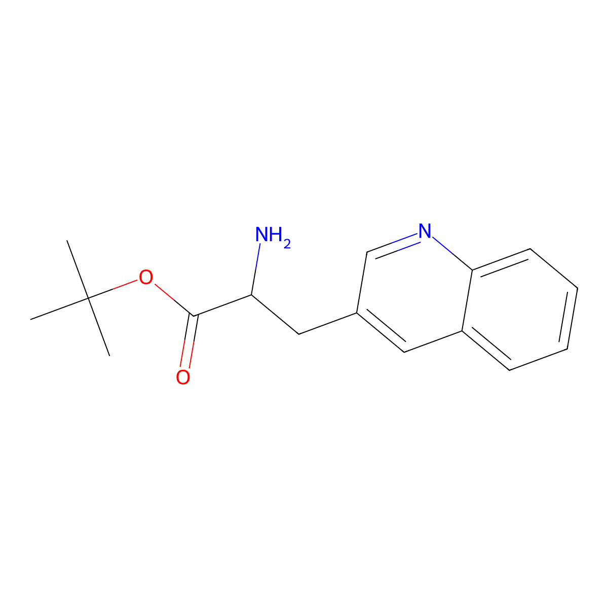tert-butyl (2S)-2-amino-3-(quinolin-3-yl)propanoate molecular structure, CAS 1983347-31-4
