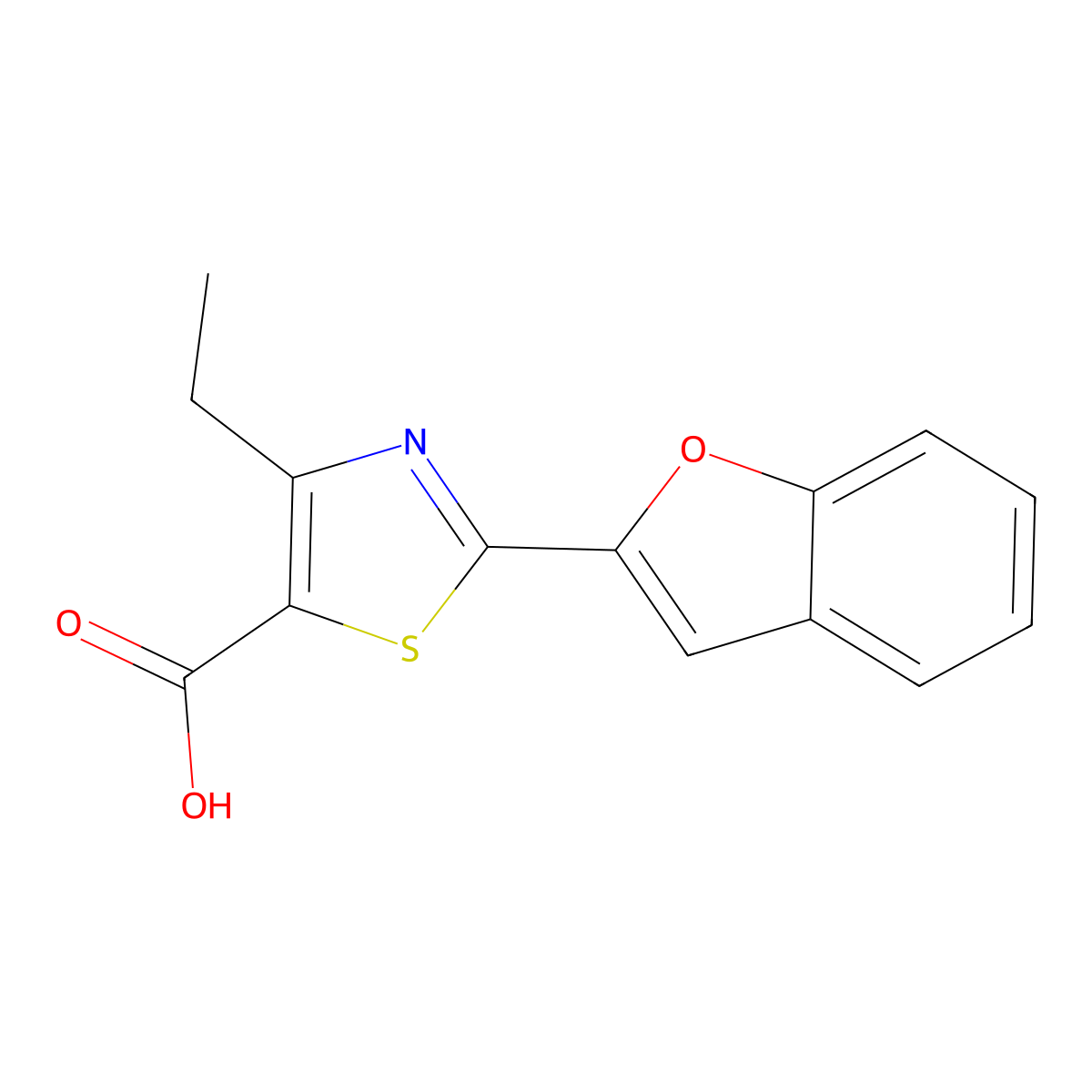 2-(1-Benzofuran-2-YL)-4-ethyl-1,3-thiazole-5-carboxylic acid molecular structure, CAS 1983362-44-2