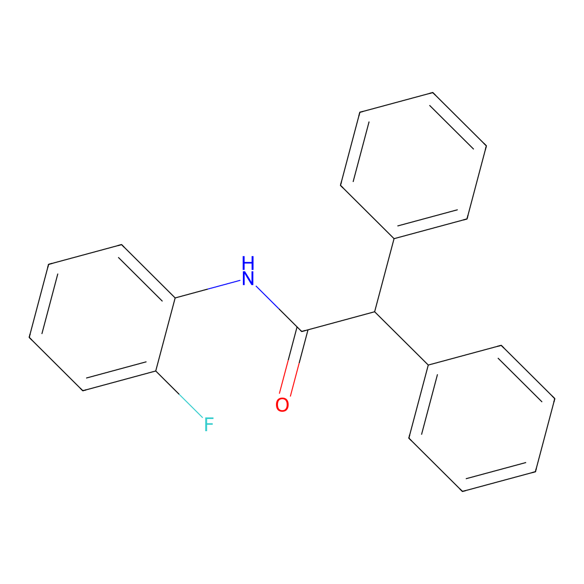 N-(2-fluorophenyl)-2,2-diphenylacetamide molecular structure, CAS 198337-86-9