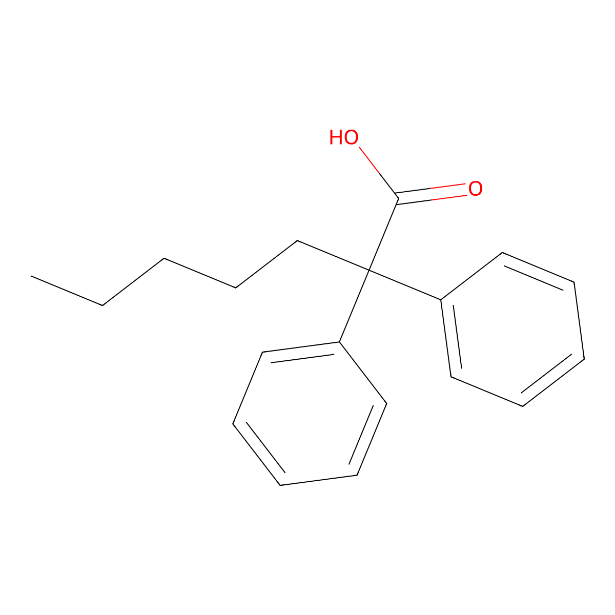 2,2-Diphenylheptanoic acid molecular structure, CAS 198337-89-2