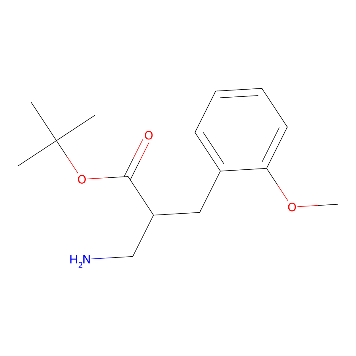 Tert-butyl 3-amino-2-[(2-methoxyphenyl)methyl]propanoate molecular structure, CAS 1983384-32-2