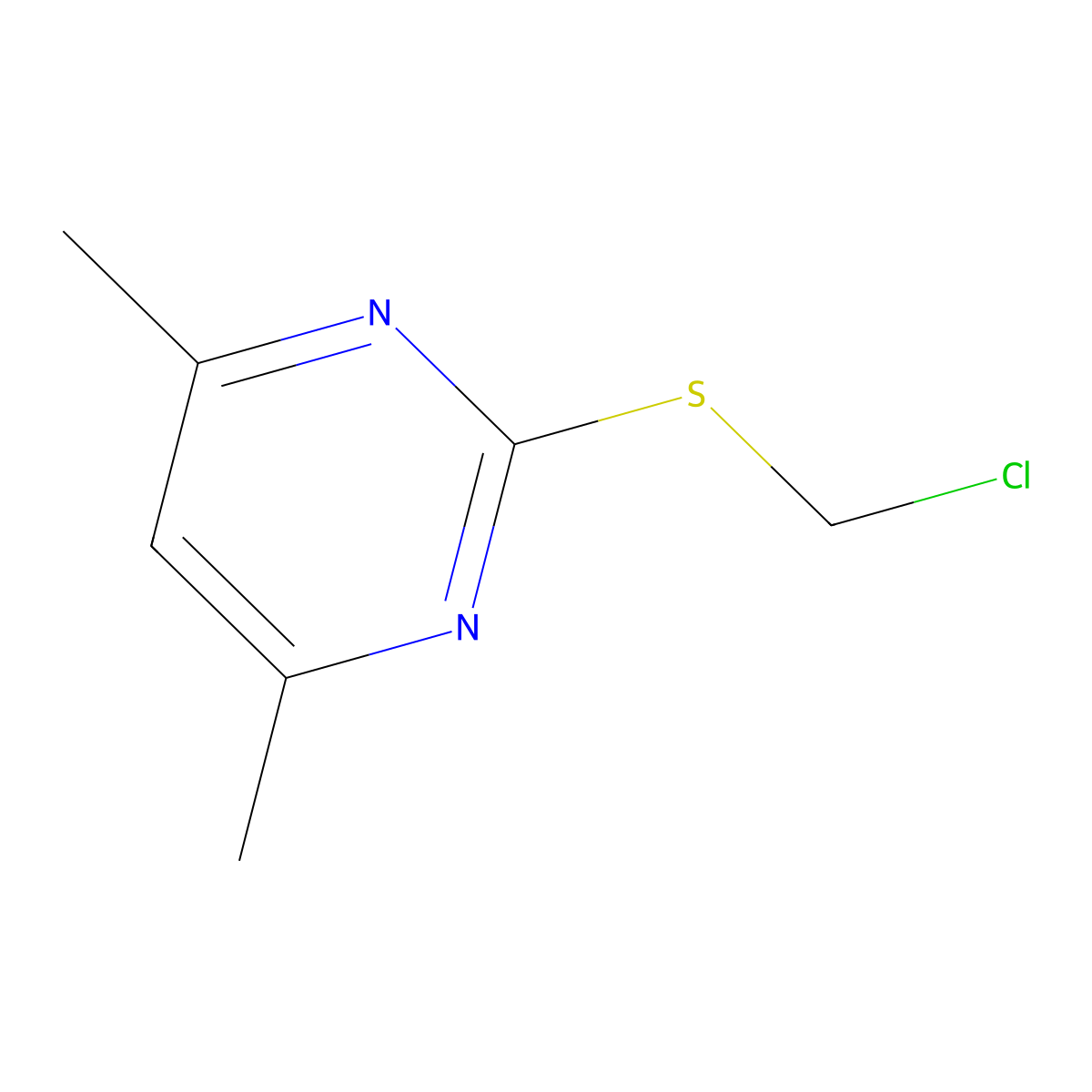 2-[(Chloromethyl)sulfanyl]-4,6-dimethylpyrimidine molecular structure, CAS 19834-92-5