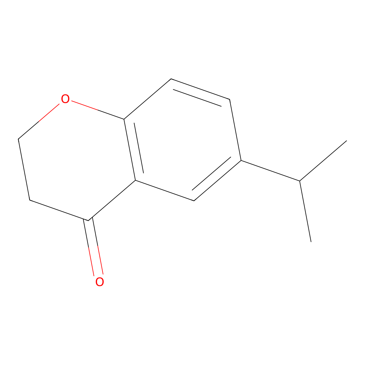 6-(propan-2-yl)-3,4-dihydro-2H-1-benzopyran-4-one molecular structure, CAS 198341-11-6