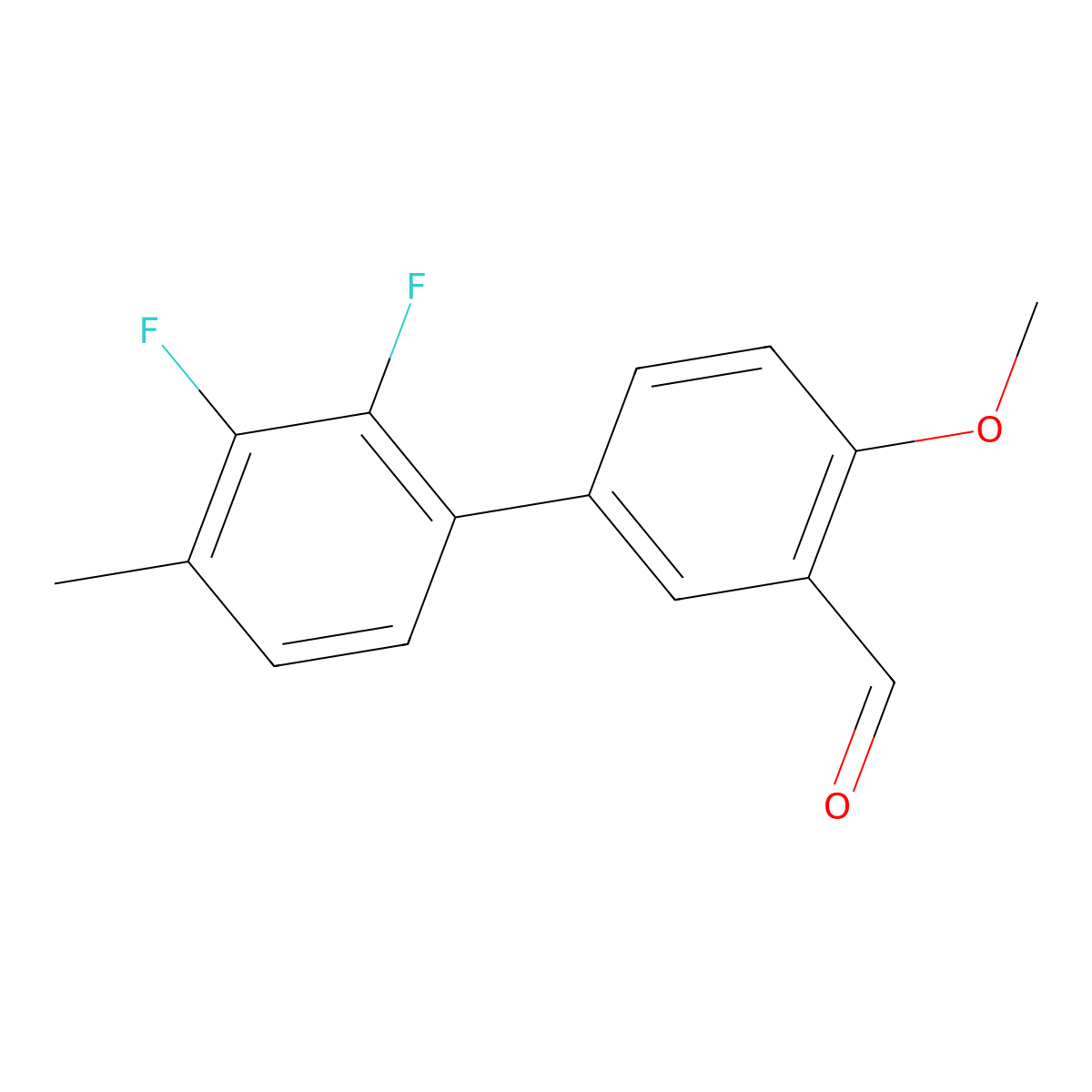 2',3'-Difluoro-4-methoxy-4'-methyl[1,1'-biphenyl]-3-carboxaldehyde molecular structure, CAS 1983413-75-7