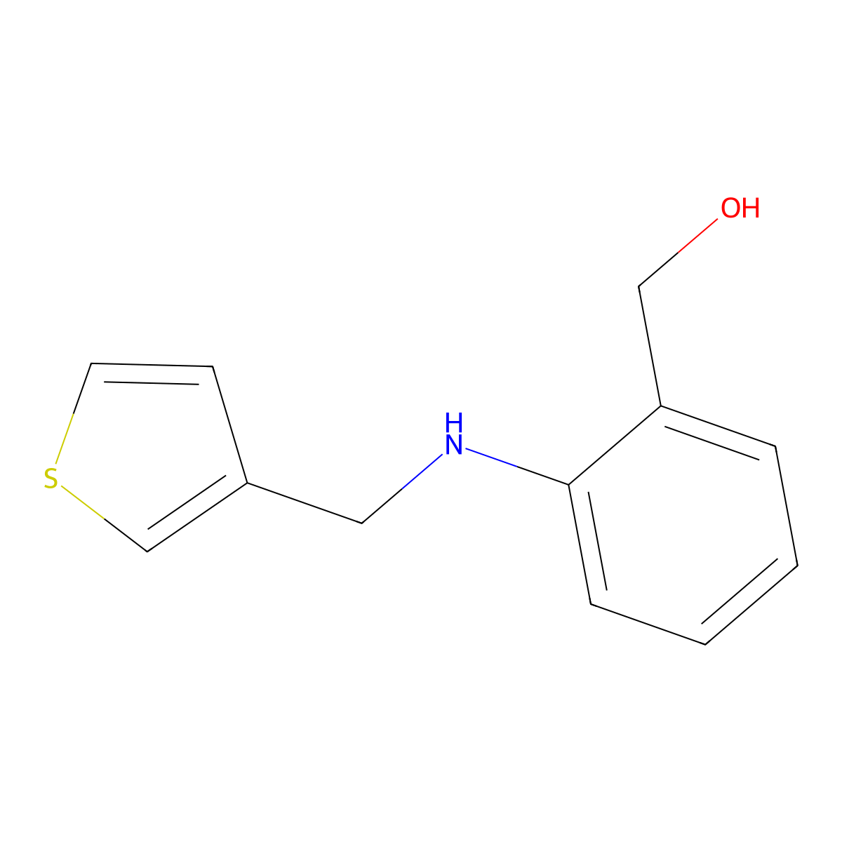 (2-{[(Thiophen-3-yl)methyl]amino}phenyl)methanol molecular structure, CAS 198344-08-0