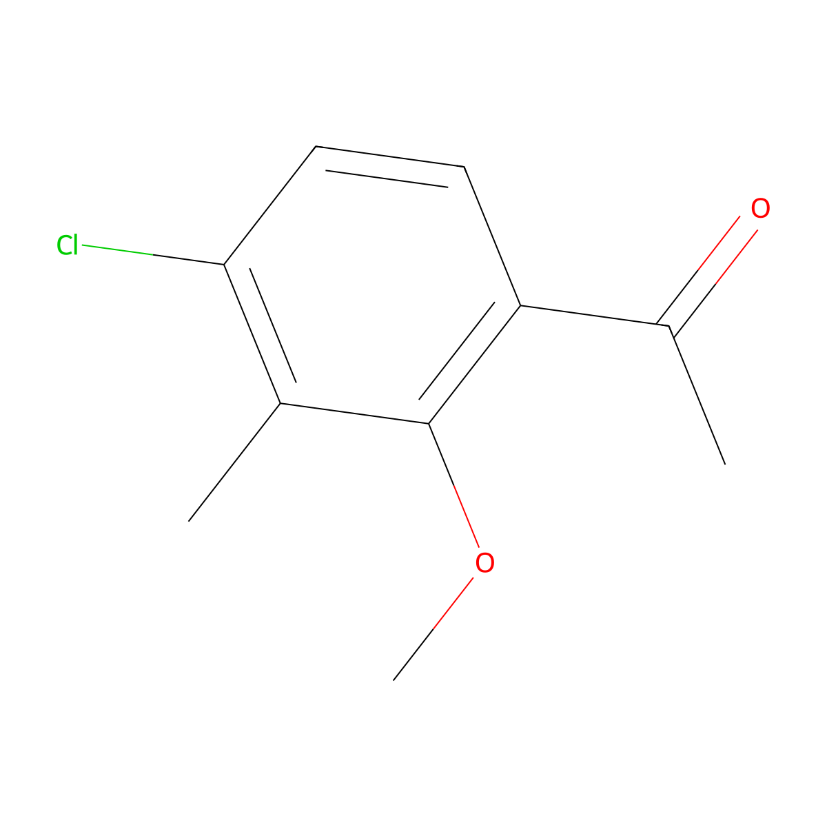 Ethanone, 1-(4-chloro-2-methoxy-3-methylphenyl)- molecular structure, CAS 198344-87-5