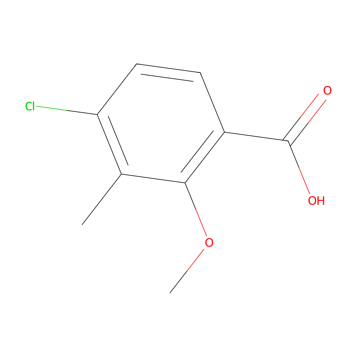 4-Chloro-2-methoxy-3-methylbenzoic acid molecular structure, CAS 198344-88-6