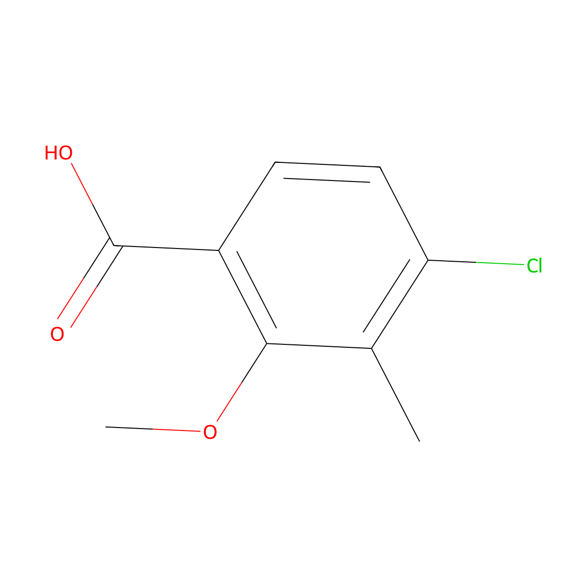 4-Chloro-2-methoxy-3-methylbenzoic acid molecular structure, CAS 198344-88-6