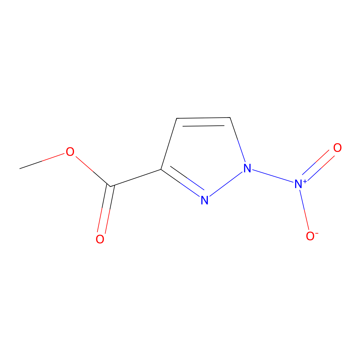 Methyl 1-nitro-1H-pyrazole-3-carboxylate molecular structure, CAS 198348-95-7