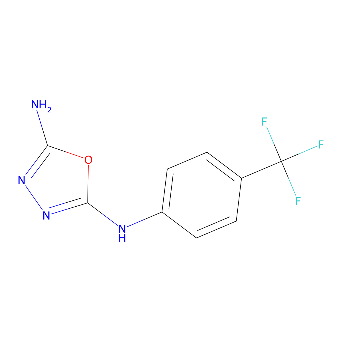 N2-[4-(trifluoromethyl)phenyl]-1,3,4-oxadiazole-2,5-diamine molecular structure, CAS 1983489-30-0