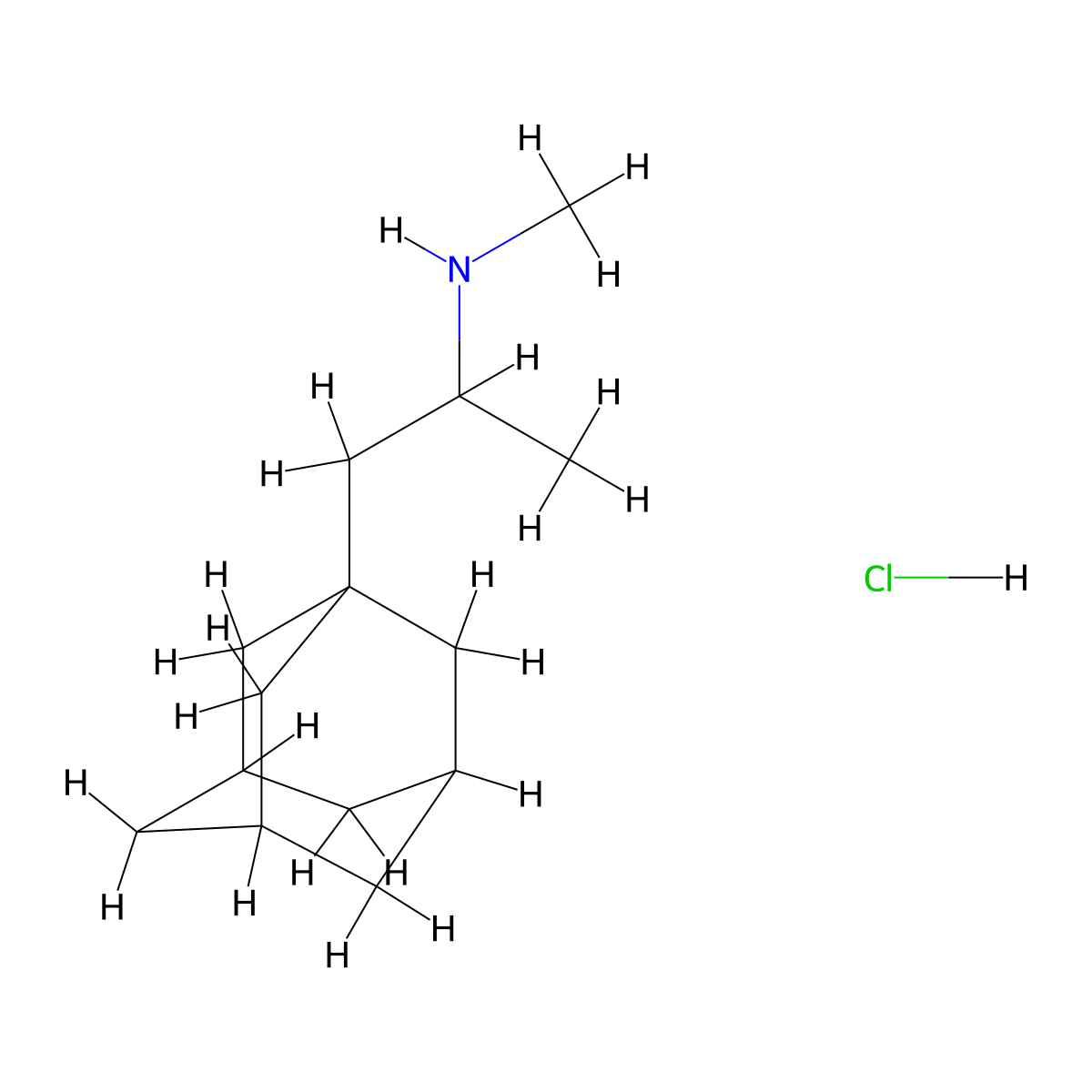 1-(Adamantan-1-yl)-N-methylpropan-2-amine--hydrogen chloride (1/1) molecular structure, CAS 19835-42-8