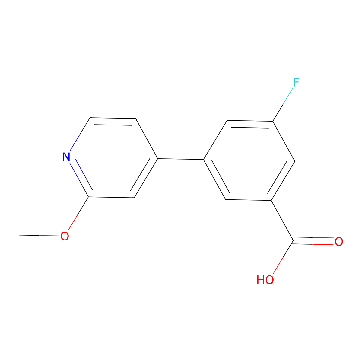 3-Fluoro-5-(2-methoxypyridin-4-yl)benzoic acid molecular structure, CAS 1983533-14-7