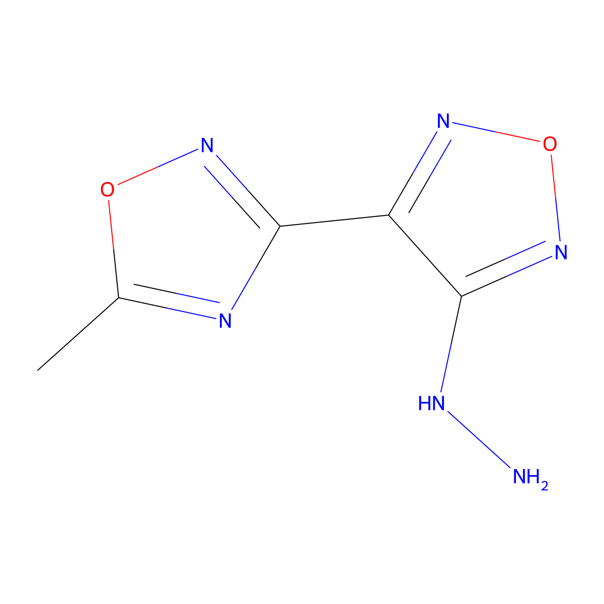 1,2,4-Oxadiazole, 3-(4-hydrazinyl-1,2,5-oxadiazol-3-yl)-5-methyl- molecular structure, CAS 1983618-51-4