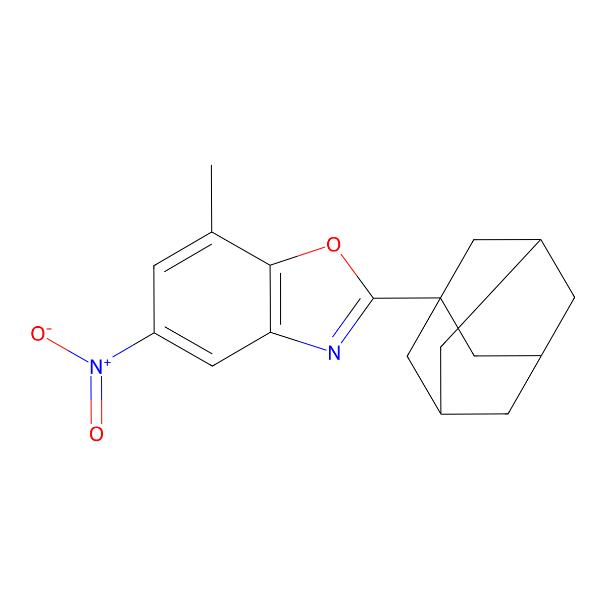 7-Methyl-5-nitro-2-[(3s,5s,7s)-tricyclo[3.3.1.1~3,7~]dec-1-yl]-1,3-benzoxazole molecular structure, CAS 1983695-08-4