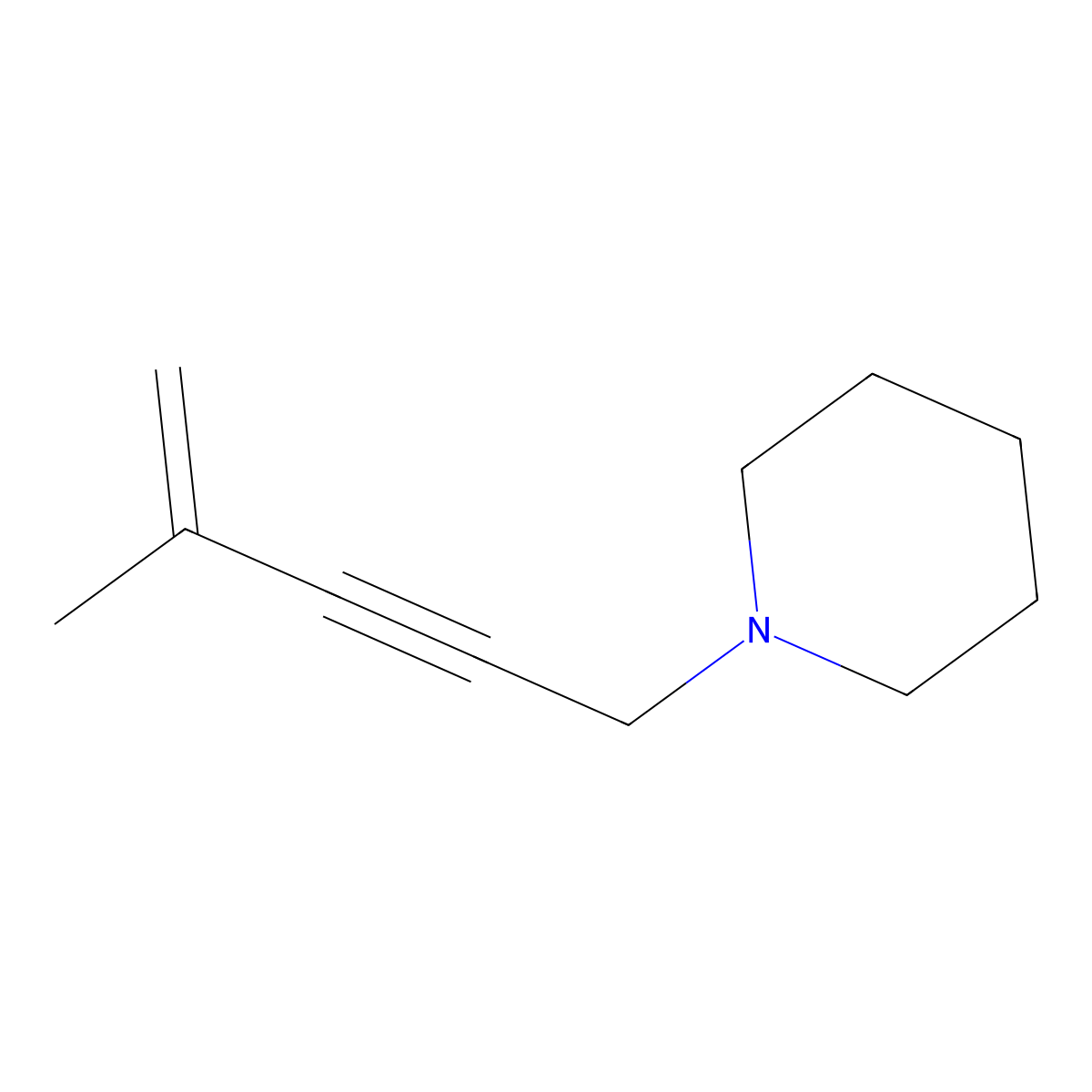 1-(4-Methylpent-4-en-2-yn-1-yl)piperidine molecular structure, CAS 19837-32-2