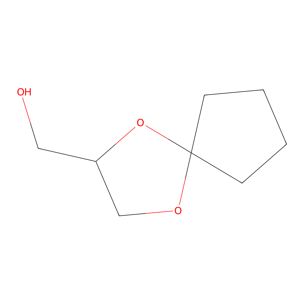 1,4-Dioxaspiro[4.4]nonan-2-ylmethanol molecular structure, CAS 19837-64-0