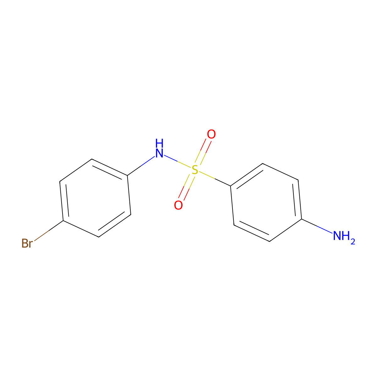 4-amino-N-(4-bromophenyl)benzenesulfonamide molecular structure, CAS 19837-76-4