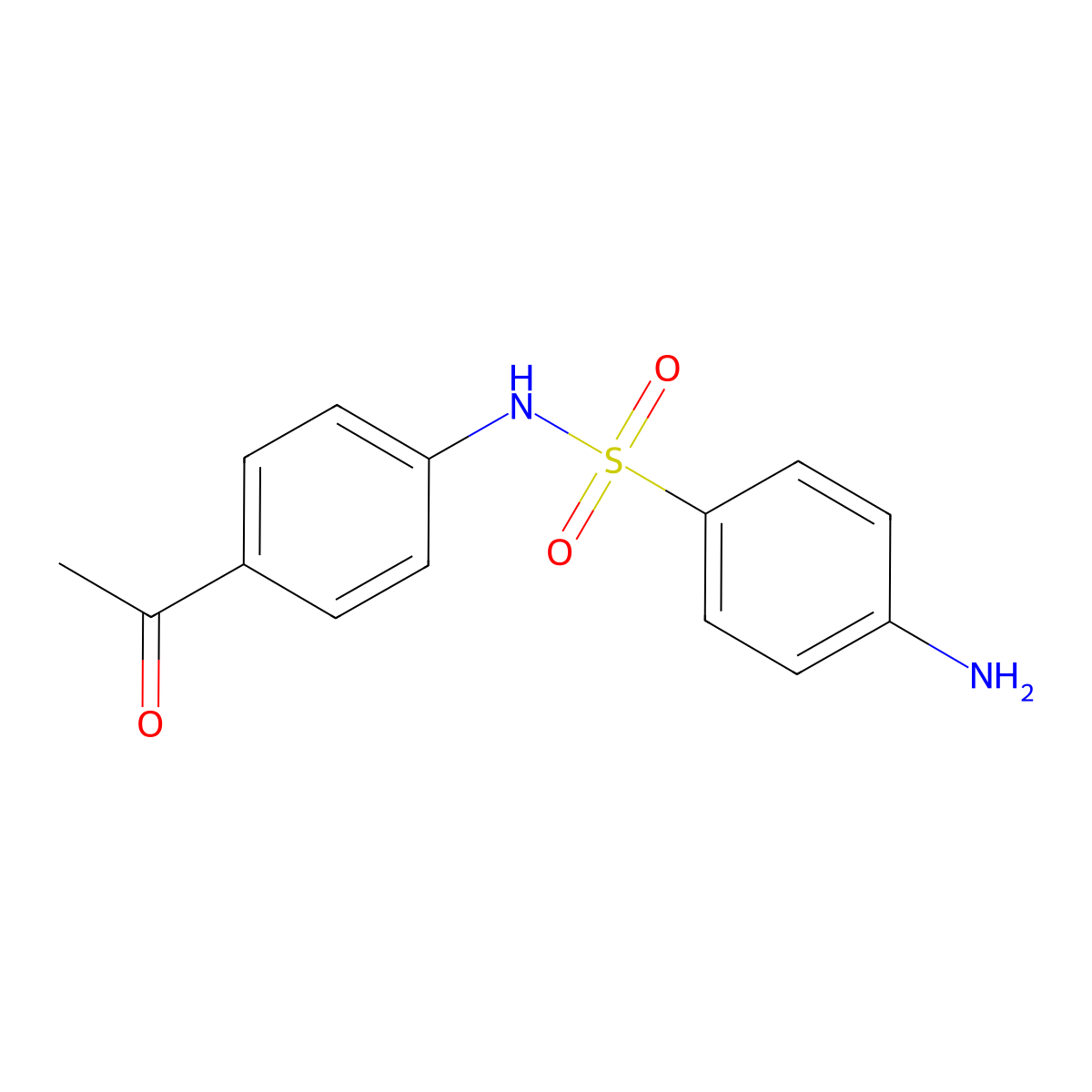 Benzenesulfonamide, N-(4-acetylphenyl)-4-amino- molecular structure, CAS 19837-78-6