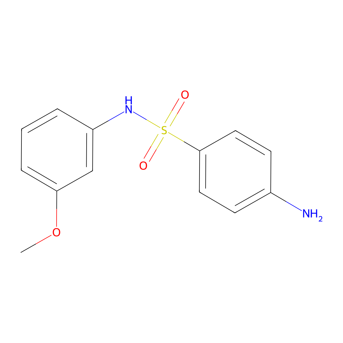 4-amino-N-(3-methoxyphenyl)benzenesulfonamide molecular structure, CAS 19837-79-7