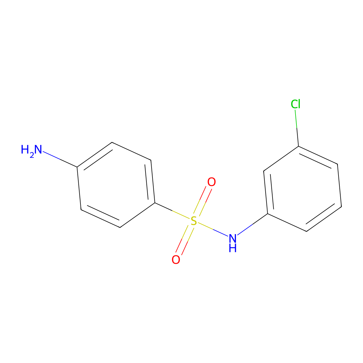 4-amino-N-(3-chlorophenyl)benzene-1-sulfonamide molecular structure, CAS 19837-81-1