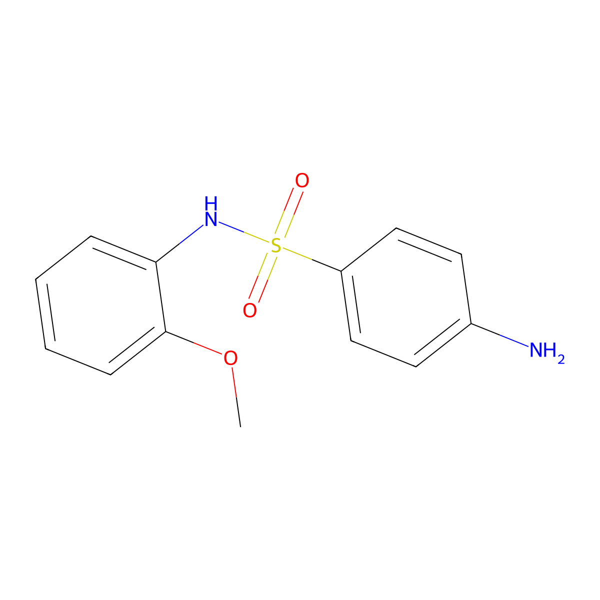 4-amino-N-(2-methoxyphenyl)benzene-1-sulfonamide molecular structure, CAS 19837-84-4