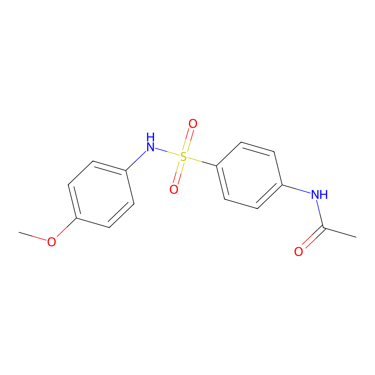 N4-Acetyl-N1-(4-methoxyphenyl)sulfanilamide molecular structure, CAS 19837-89-9
