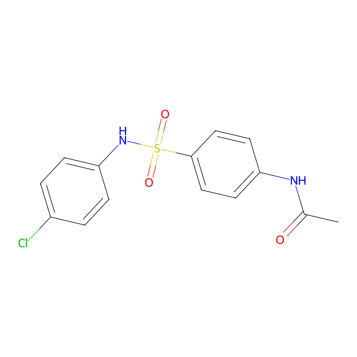 N-[4-[(4-chlorophenyl)sulfamoyl]phenyl]acetamide molecular structure, CAS 19837-92-4